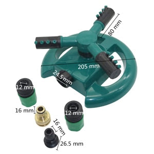 Garden Sprinklers Automatic watering Grass Lawn 360 Degree Circle Rotating Water Sprinkler 3 Nozzles Three Arm Garden Pipe Hose