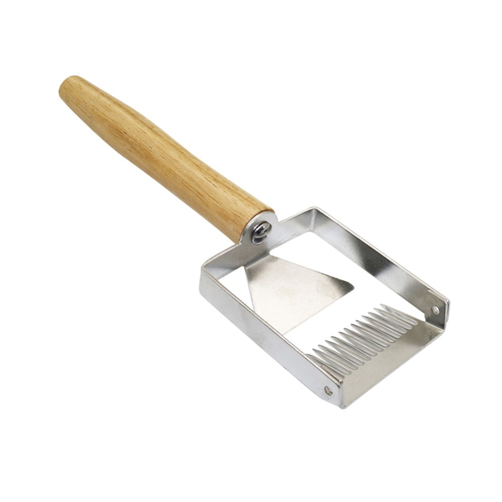 1 Pcs Beekeeping Tools Apiculture Uncapping Fork Iron Honeycomb Honey Scraper Wooden Handle Cut Honey Scraper Shovel